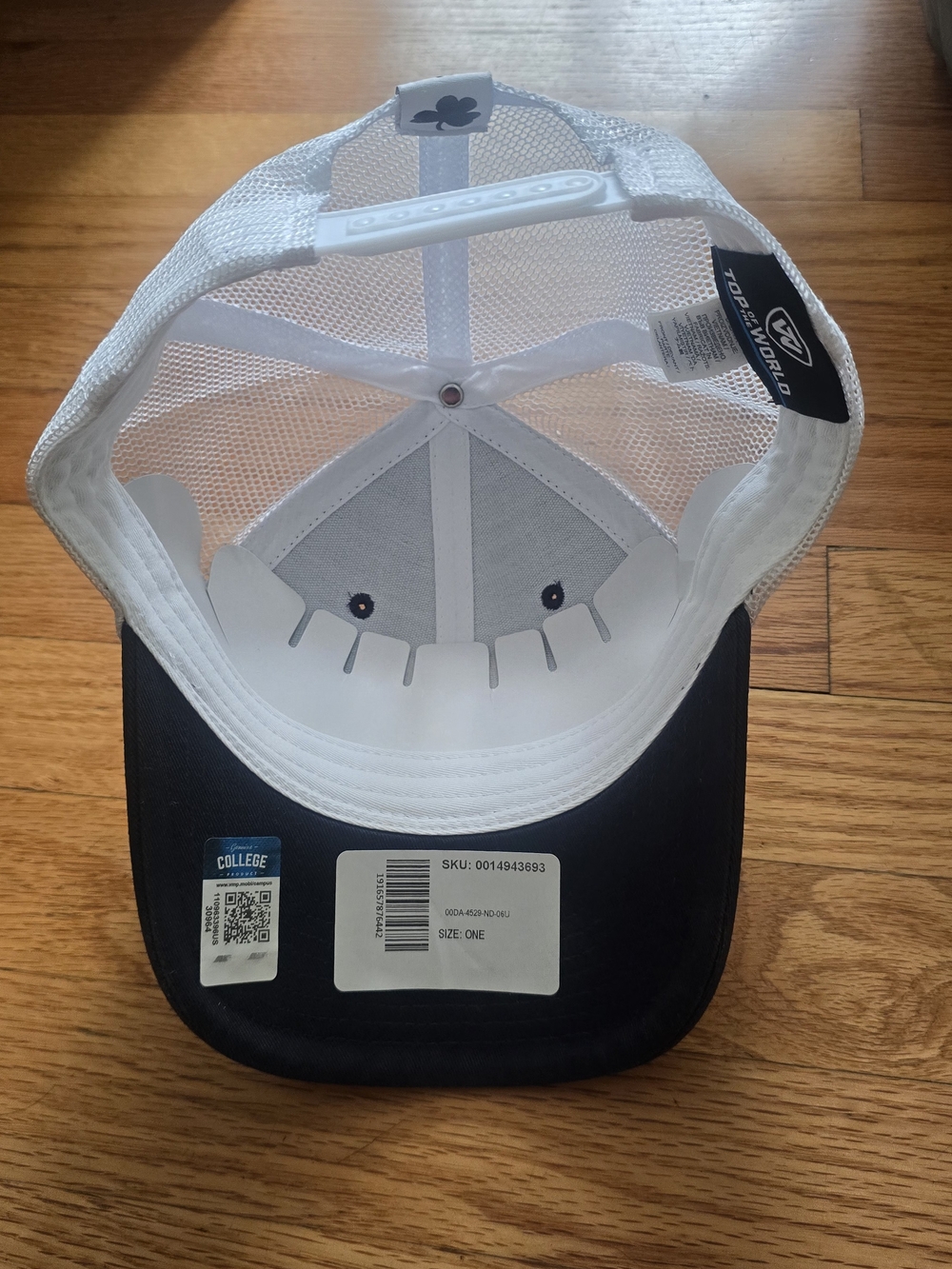 Top of the World Navy and White Trucker Hat with Gold Logo - Picture 2 of 3